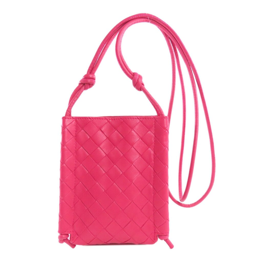 BOTTEGA VENETA Pink Leather Intrecciato Shoulder Bag - Picture 11 of 11